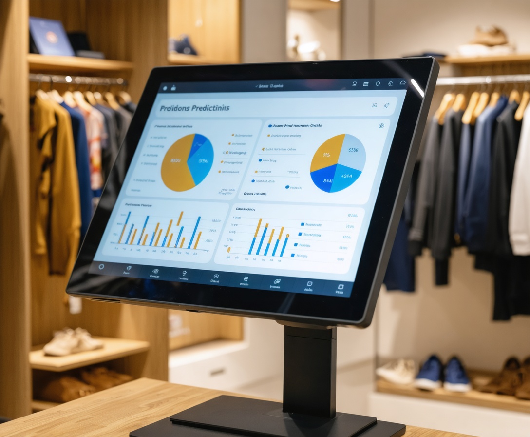 Информационная панель ИИ для розничной торговли, отображающая аналитику в реальном времени